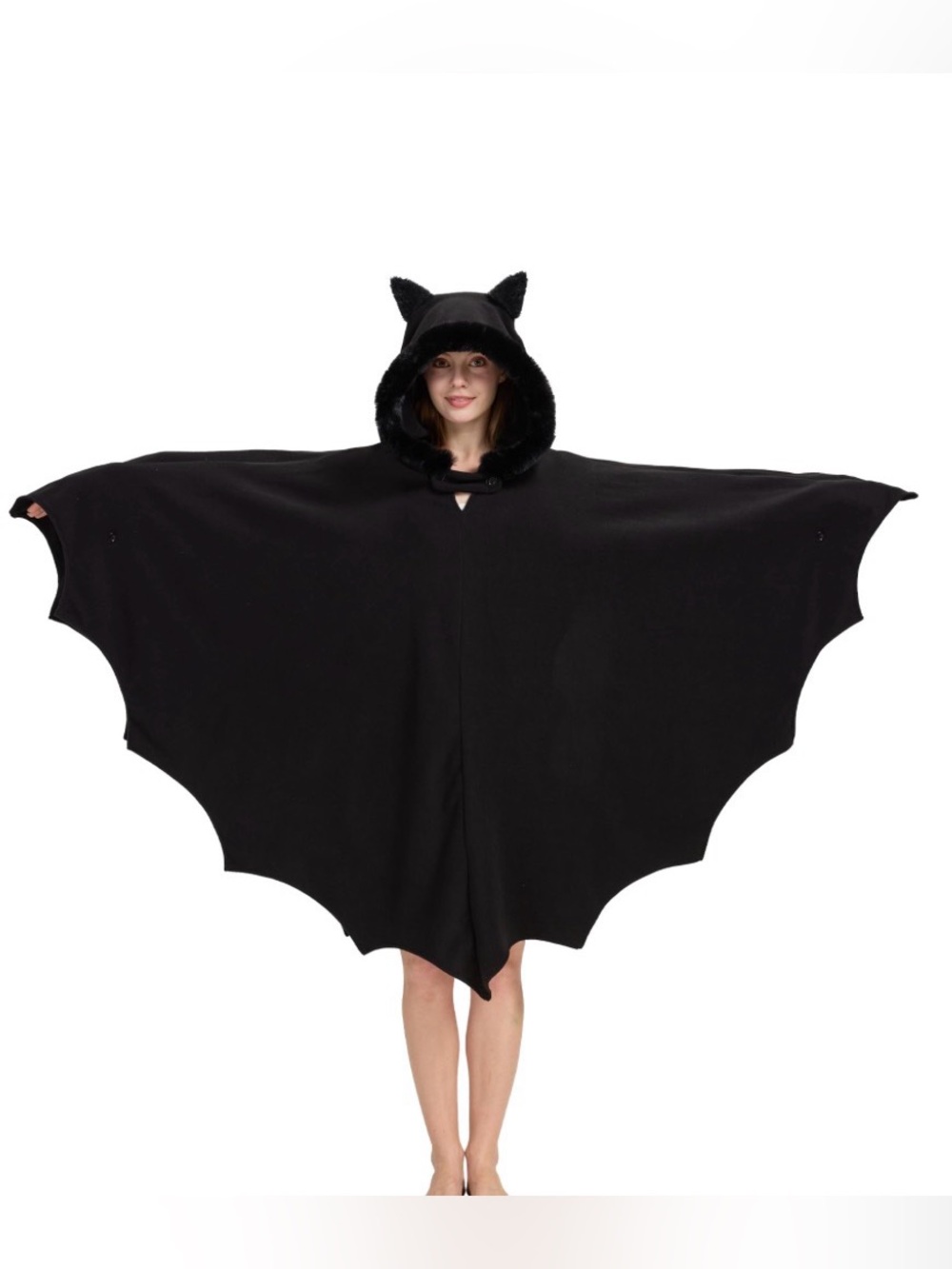 Woman’s Black Bat Hooded Costume Poncho/ Bat